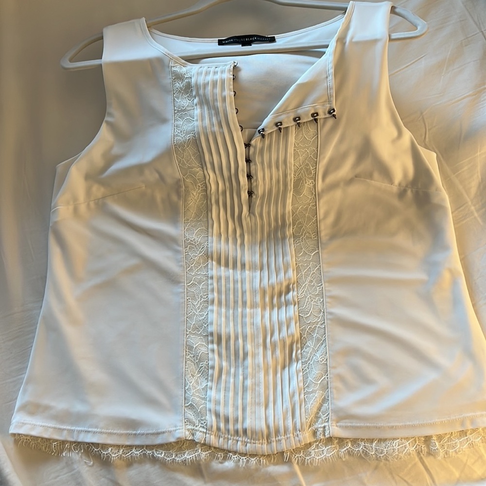 Sleeveless every day white blouse